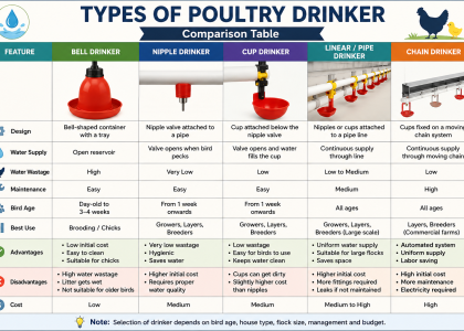 Broiler drinker space and drinker height